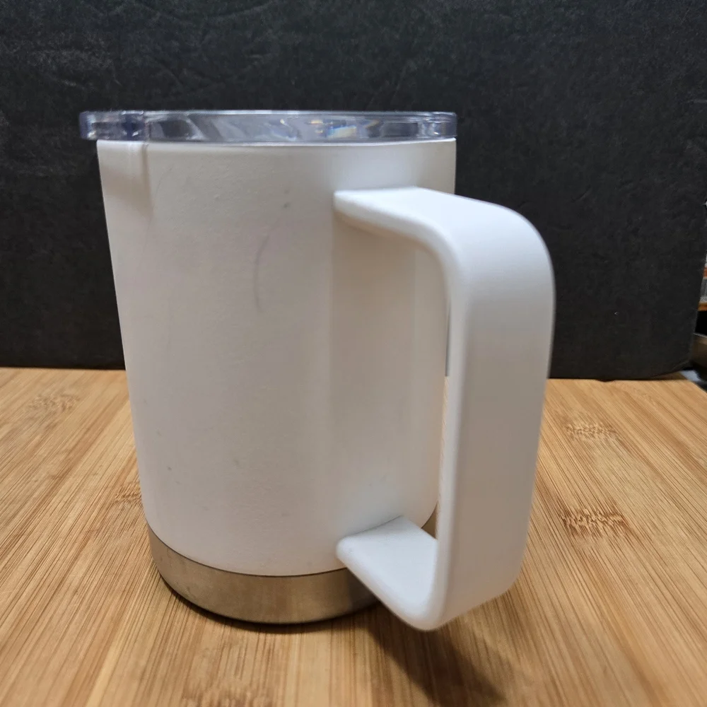 KODI mug by HEB White Matte Stainless Steel Mug with handle and lid